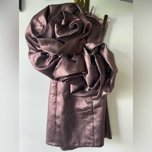 Zara Bronze Flower Mini Dress - Picture 3 of 6